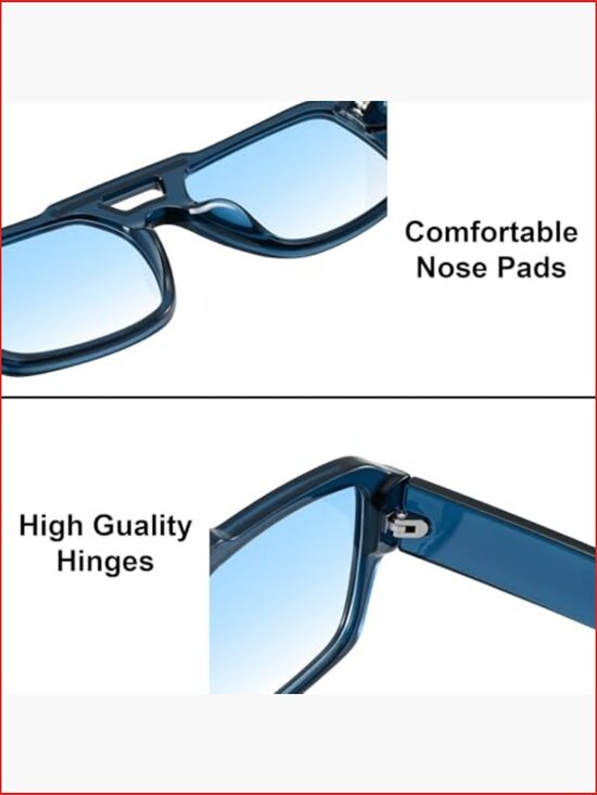 Retro Square Aviator Sunglasses UV400 Protection Lightweight Composite main image 5